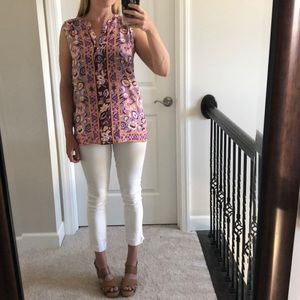 Dalia NEW sleeveless purple floral blouse (s) B23